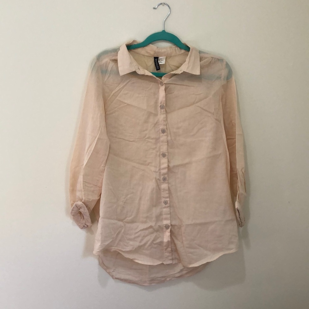H&M Button Down Creamy Pink Top!